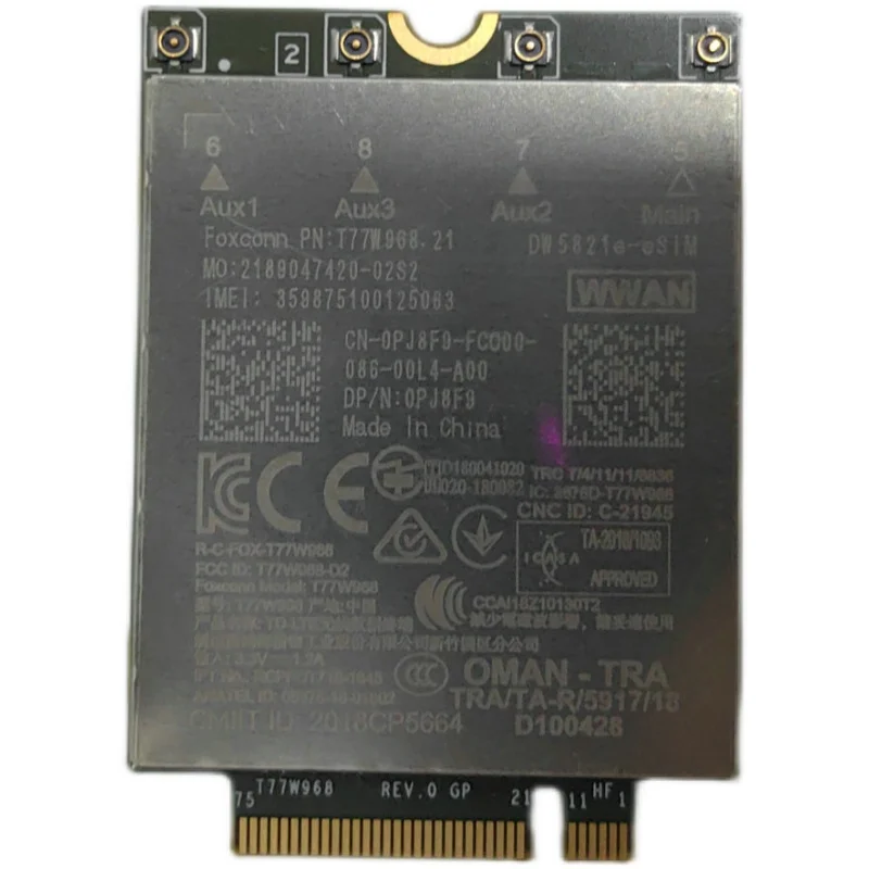 Per modulo DELL 7400 7424 5420 5424 DW5821e T77W968 LTE 4G, Netcom completo