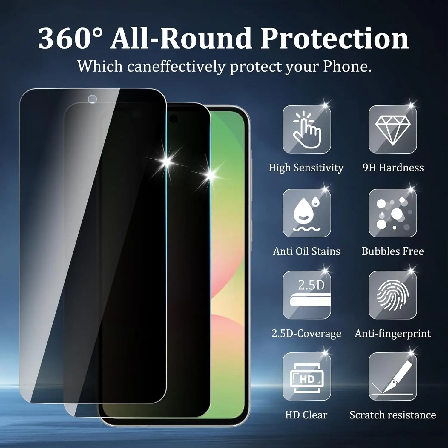 1/2/3/4Pcs For Samsung Galaxy A56 Anti Spy Tempered Glass Protector Privacy Screen Not Support Fingerprint Unlocking
