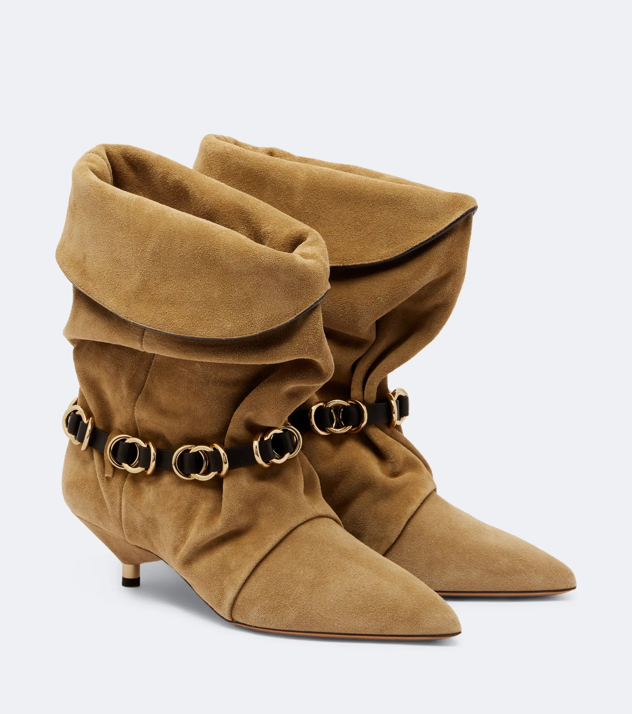 Autumn and Winter New Women's Thin Heel Short Boots Fashion Pointed Wide Tube Low Heel Wrinkled Women's 34-44 Large Ankle Boots