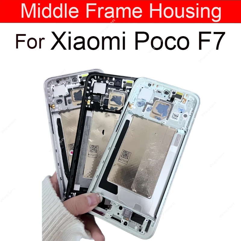 

Для Xiaomi Poco F7: Средняя рамка корпуса с кнопками регулировки громкости, держатель средней рамки, запасные части для замены