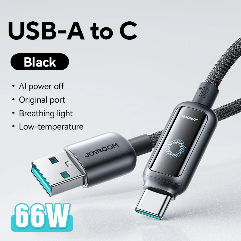 Joyroom 100 W USB-C-Kabel, automatische Abschaltung, Schnellladung, Typ-C-Kabel für iPhone 16 15 Pro Max, Xiaomi Samsung Huawei