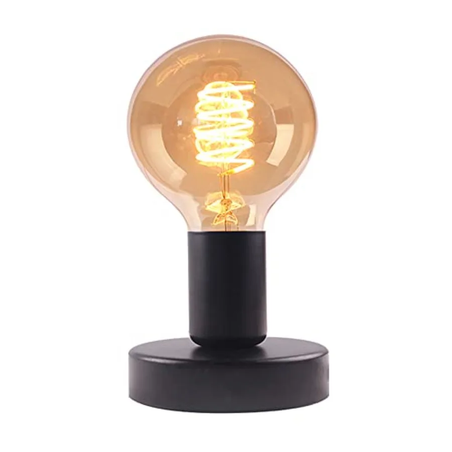 

Industrial Table Lamp Base, Small Polished Metal Desktop Light Sockets Base Only, Vintage E26/E27 Edison Screw Light Bulb Holde