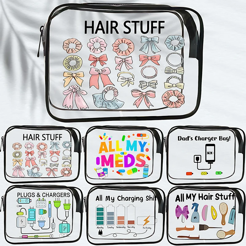 

Large Capacity Makeup Bag Transparent Casual Handbag for Men Women Foldable Lightweight Travel Toiletry Organizer with Zipper