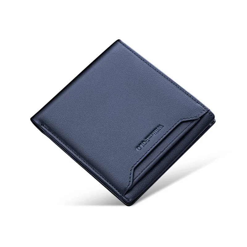 Men's leather wallet, fashionable short style card holder, multifunctional card bag, money bag