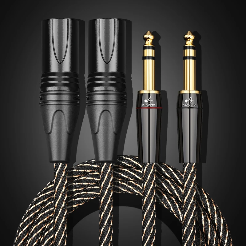 Hifi 6,5 mm auf XLR-Audiokabel, hochwertiges 4N OFC Canare Dual 6,35 mm TRS auf Dual XLR 3Pin für Verstärker, Mixer, Lautsprecher