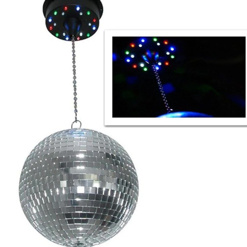 Rotating Mirror Ball Motor Hanging Sound Control 18 Led Light Beads