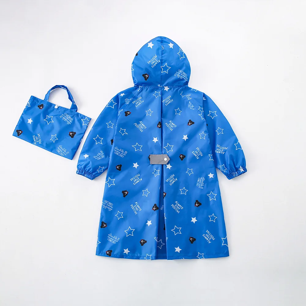 Cute Children Raincoat with School Bag, Long Style Raincoat, Kindergarten BabyPrimary School Poncho, Thin and Quick Dry Raincoat