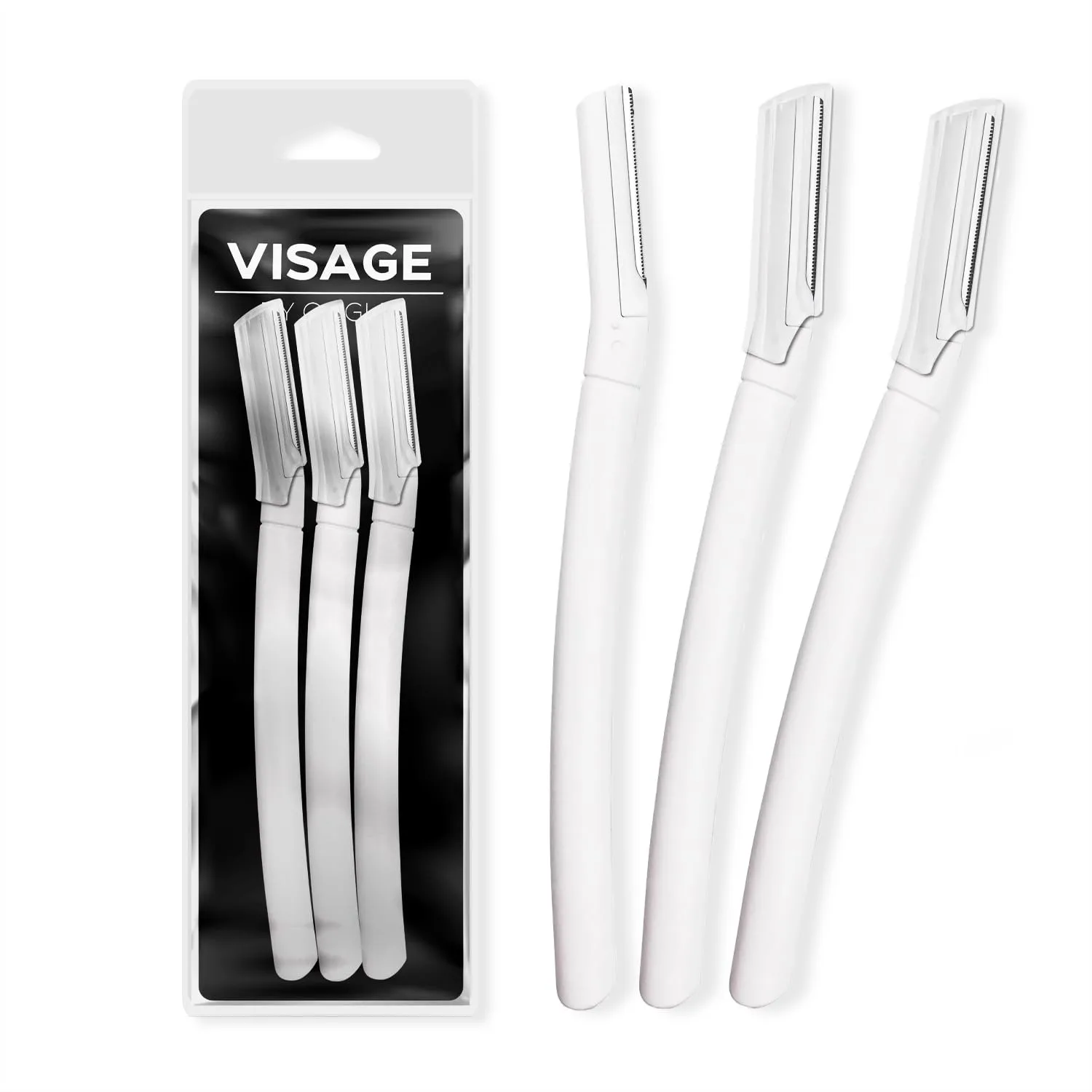 

Precision Facial Razors, Touch-up Dermaplaning Tool, Eyebrow Razor, Peach Fuzz Removal for Women and Men - 3 Count