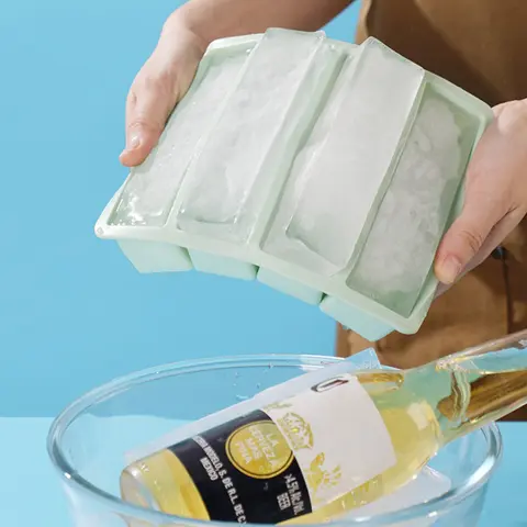 4 rutnät gigantiska silikonisbitar långa remsor fyrkantiga isformar giftfria hållbara vin-whisky-isbitar bartillbehör cocktailverktyg 10 best sales stor isbit - №8