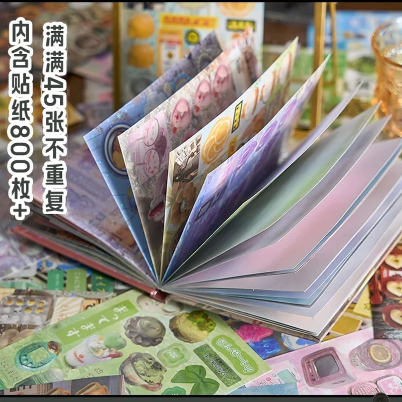 Minkys 45sheets Stickers Book Cute Decorative Sticker For Laptop Kpop Scrapbook Journal Kawaii Stationery Stickers Children Gift