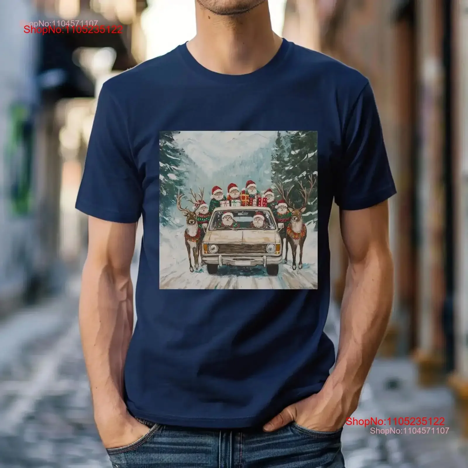 

Reindeer's Delivery T Shirt Reindeer Sleigh Christmas Theme Animal Art Casual Ideas vintage Washed designer clothes