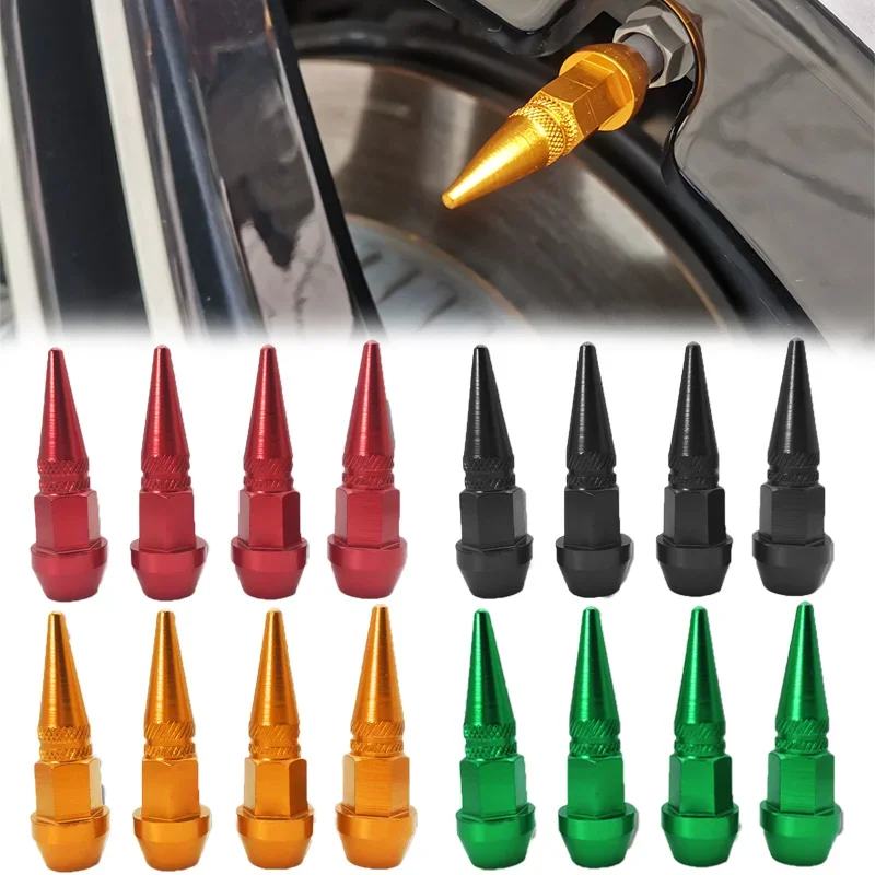 

4pcs Anti-theft Bullet Head Style Tire Valve Caps Creative Universal Antirust Motorcycle Bike Car Wheel Tyre Cap Accessories