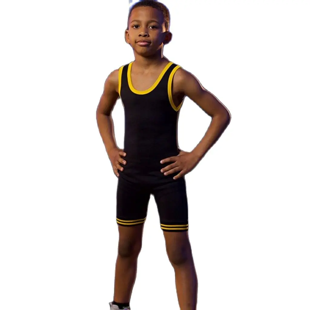 Boys Wrestling Singlets Suit Children Rash Guard One-Piece Wrestling Clothing Quick Dry Boxing Powerlifting Gym Run Sportwear