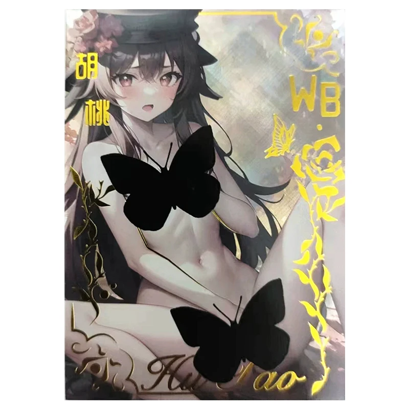 Anime Goddess Story Rare WB Refraction Flash Cards Kiana Jean Yelan Silver Wolf Toys for boys Collectible Cards Birthday Gifts