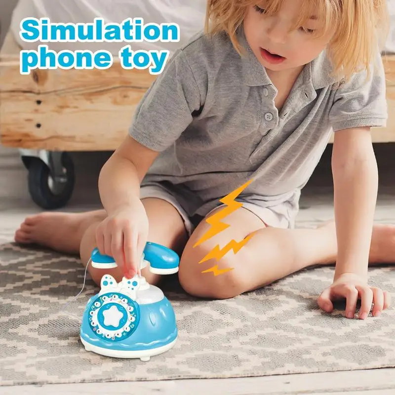 Kids Learning Toys Cartoon Retro Learning Toys Simulation Telephone Preschool Educational House-Playing Realistic Kids Toys For