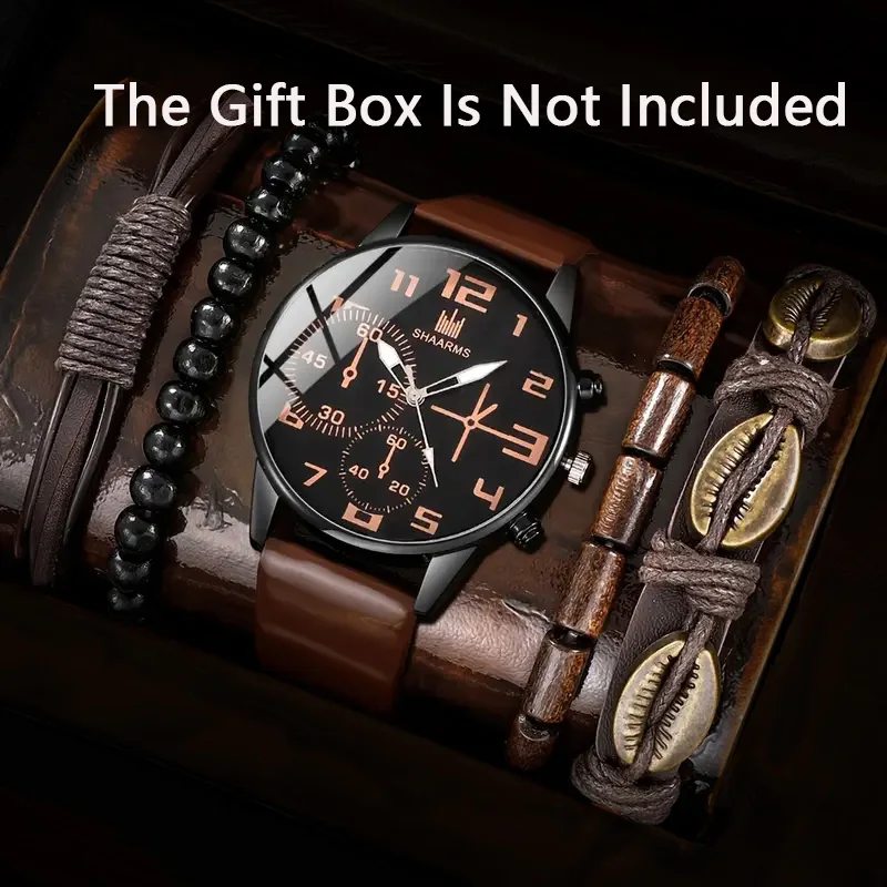 5pc  fashionable quartz watch and versatile accessory set for daily wear as gifts for friends and family