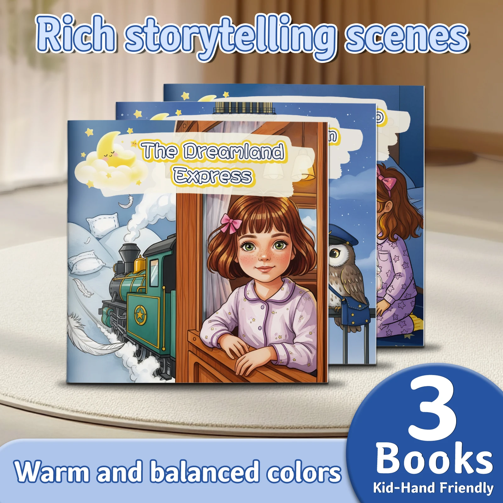 Children's bedtime storybook with cute cartoon patterns, a parent-child interactive bedtime reading early education book