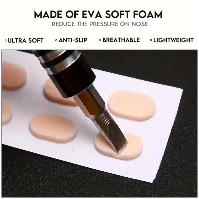 8 Stück weiche, selbstklebende Nasenpads aus Schaumstoff, rutschfest, dünne Nasenpads für Brillen, Sonnenbrillen und andere Brillen. – Detail 3