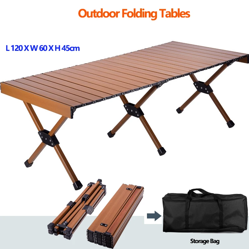 Lightweight and Portable Quick Installation Camping Tables Outdoor Folding Table Aluminium Egg Roll Table