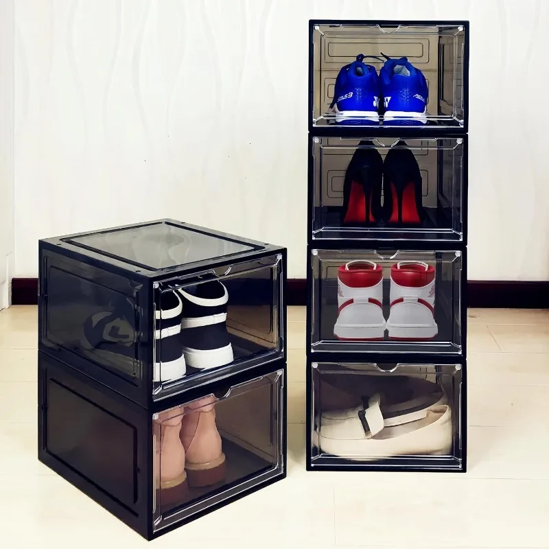 

6 Pack Shoe Organizer, Shoe Storage Container with Lids, Clear Shoe Box Stackable, Thick Hard Plastic,12,13.54”x10.63”x7.48”