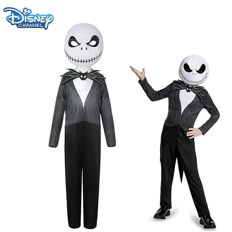 

The Nightmare Before Christmas Kids Jack Skellington Costume Boys Jack Skull Cosplay Kids Bodysuit Suit Halloween Clothes Gift