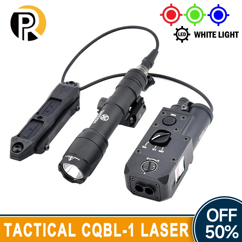 

WADSN Airsoft Metal CQBL-1 Tactical Laser Pointer IR Red Green Blue Aiming Laser M300 M600 Tactical Weapon Flashlight Set