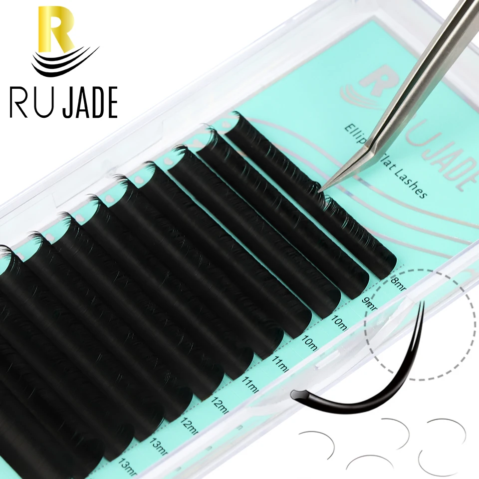 

Rujade Flat Individual lashes Extension 0.15 0.20 Split Tips Super Softer Eyelash Ellipse Flat Classic False Eyelashes Supplies