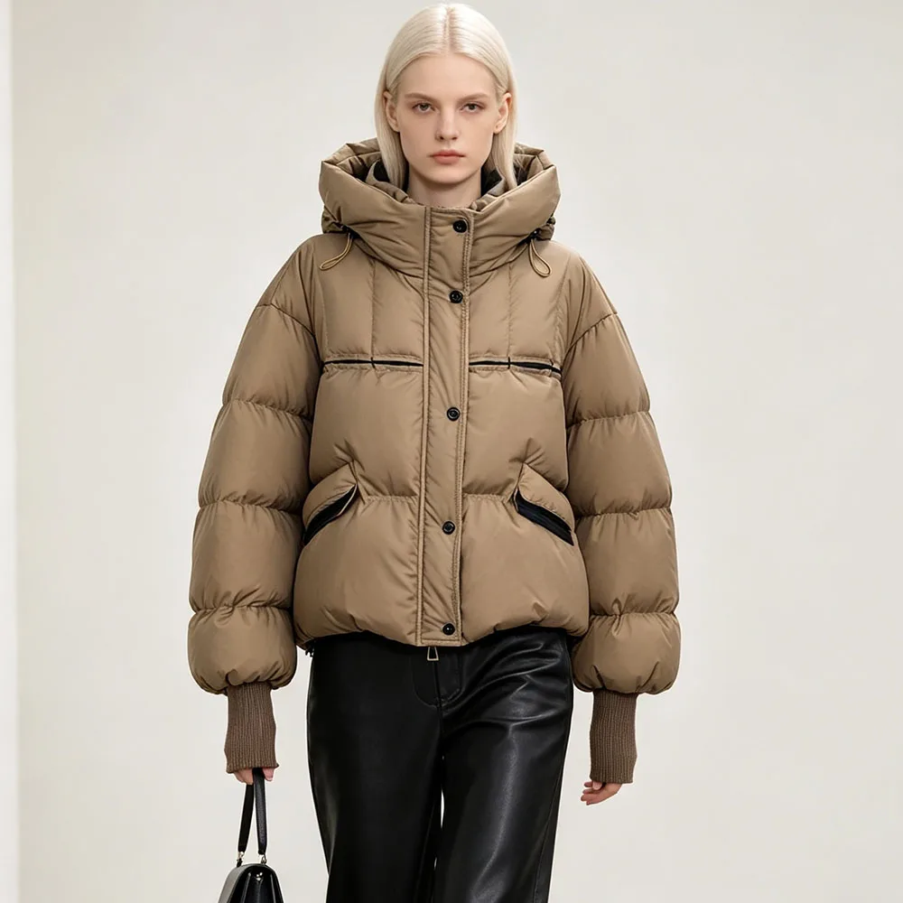 2026 Maomaokong Short Hooded Women's Luxury Down Jacket Coat waterproof Warm Vest Puffer Coats Female Brand Winter Coats