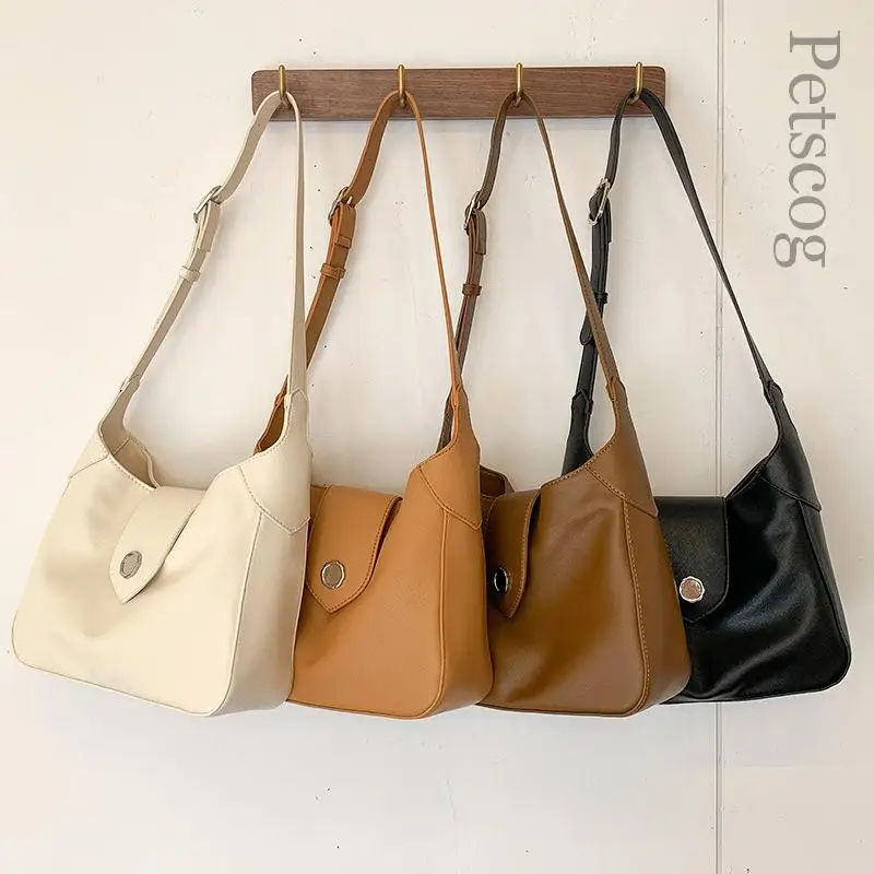 

Pu Leather Women's Shoulder Bag Solid Hasp Square Crossbody Bags Vintage Fashion Trend Female Handbags Designer Bolsa Mujer