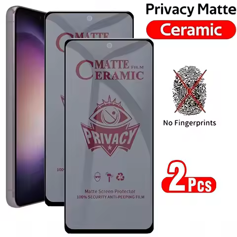 1-2PCS Matte Ceramic Privacy Screen Protectors For Samsung S25 Ultra S24 S23 S22 Plus S21 FE A35 A34 A33 A32 A55 5G A54 A53 A16