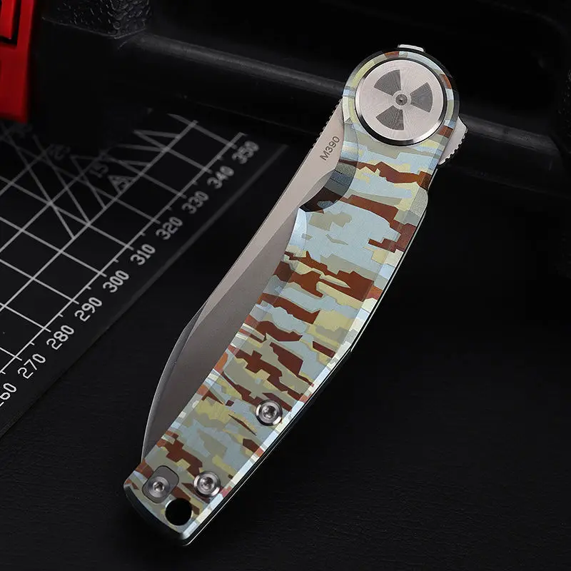 Jungle Knife M390 Powder Steel Titanium Alloy Folding Knife Outdoor Knife Self-defense Camping Survival Folding Fruit BBQ Knives