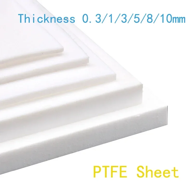 Thickness 0.3/1/3/5/8/10mm Hard PTFE Board Plastic Plate Sheet Gasket Handmade Model Building Making Crafts Material Processing