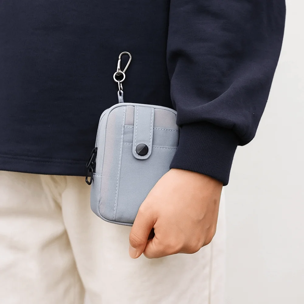 

Portable Multifuctional Canvas Coin Purse Solid Color Square Earphone Bag Card Holder Lightweight Mini Storage Bag Outdoor