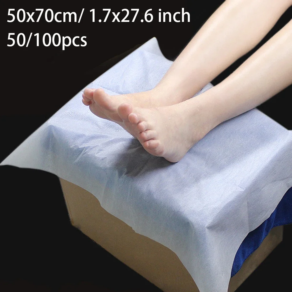 50pcs/100pcs Tattoo Table Cover Massage Table Sheet Headrest Pads Face Pillow Cover Cushion Cover for Beauty Salon Spa Massage