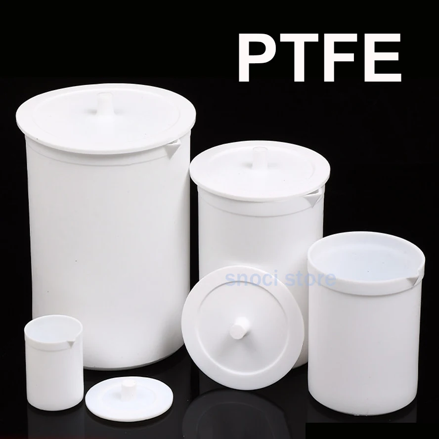 PTFE Beaker F4 Beakers Measuring Cup Acid Alkali Resistance for Laboratory Capacity 30ml 50ml 100ml 200ml 250ml 500ml，1Piece