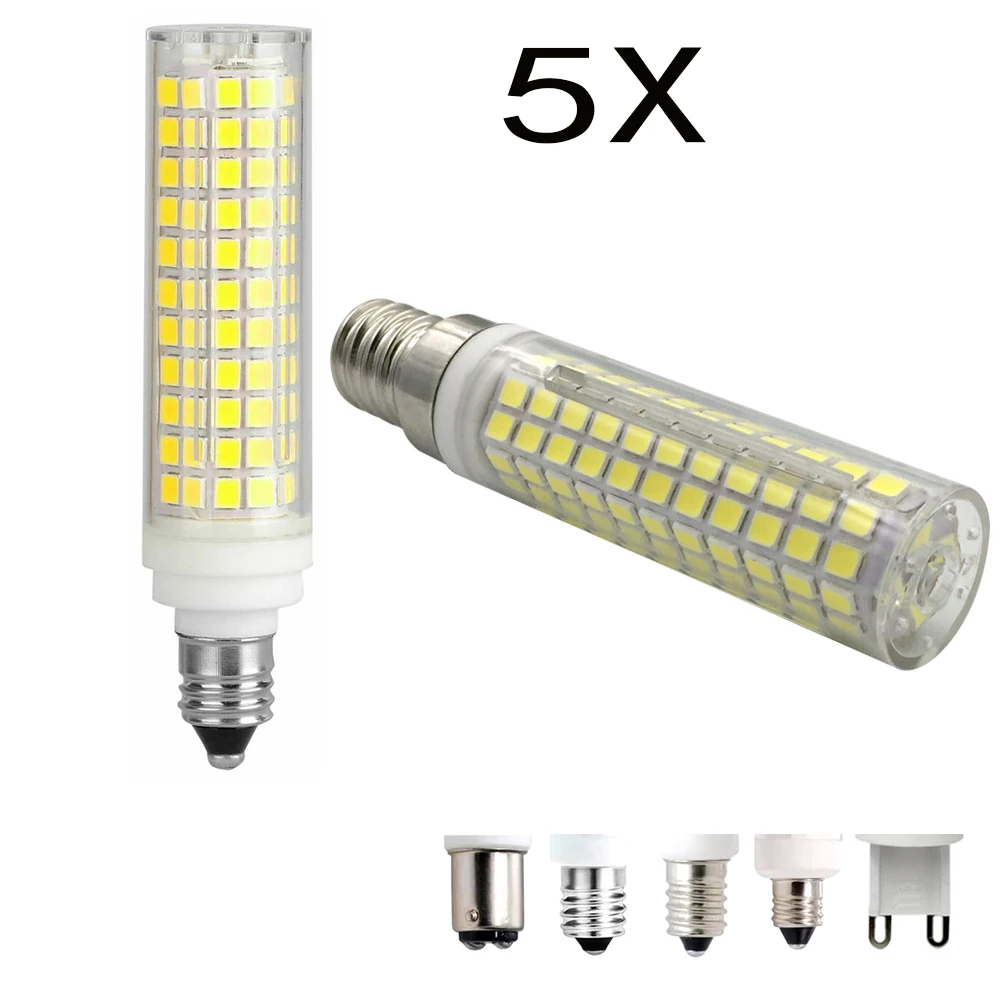 5PCS Dimmable LED Bulbs 15W 136LEDs E12 Bulb Light Corn 110V 220 Volt Nan Home Lighting Lights Decoration 360 Angle For Bedroom