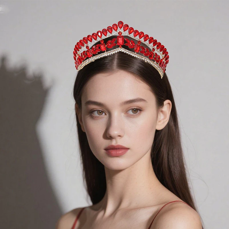 

Exquisite Dazzling Rhinestone Bridal Headwear Rhinestone Women Luxury Royal Crown Ladies Party Crown Accessories