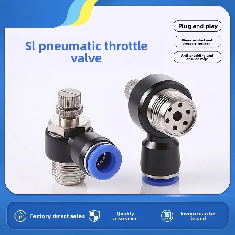 

Quick Connect Throttle Valve 01 Pneumatic 6 Adjustable 02 Cylinder Speed Control Valve SL4 Thread 8-M5