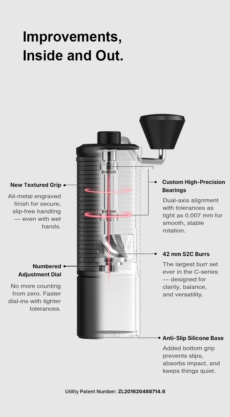 TIMEMORE Chestnut C5/C5ESP Manual Coffee Grinder Portable Espresso Grinder, 42mm S2C Burrs, 25g Capacity, Fine Adjustment