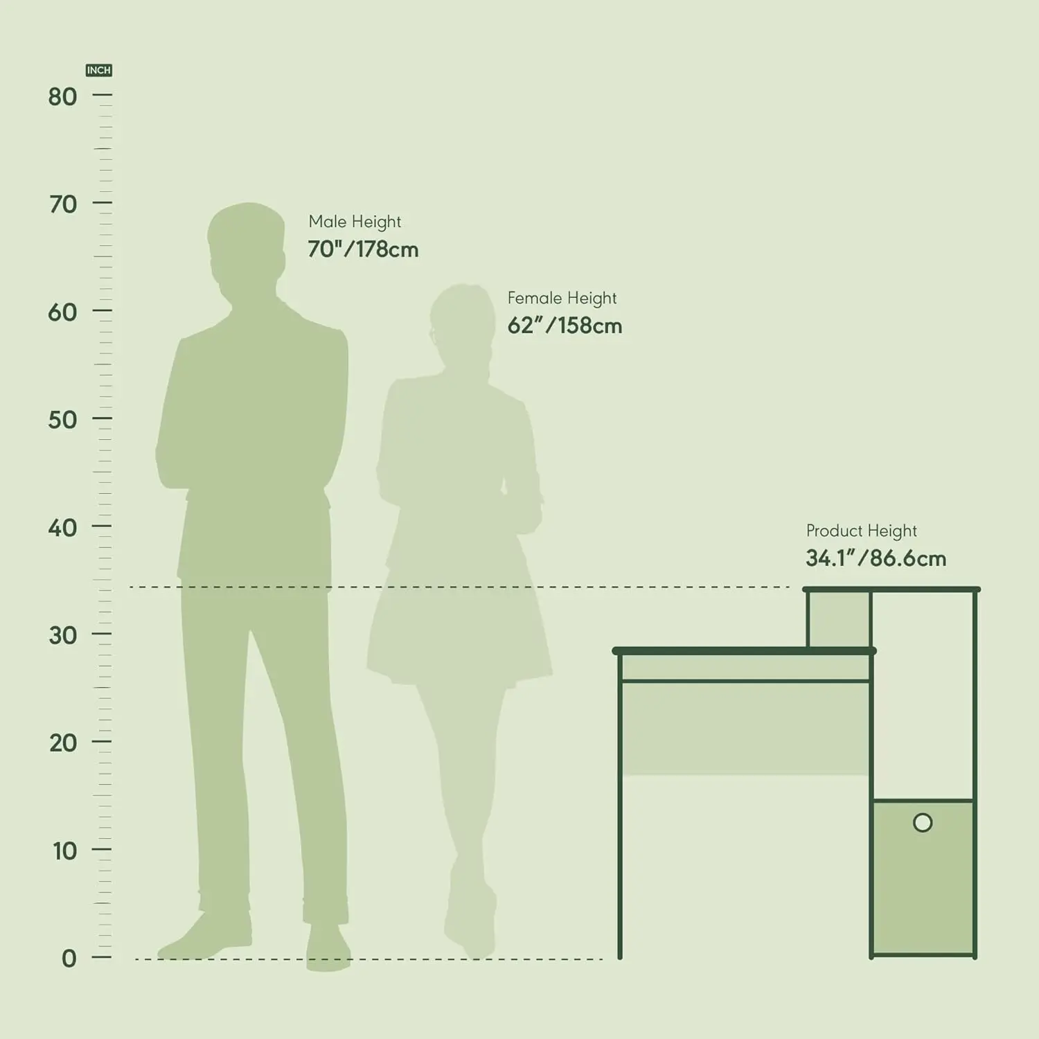 Compact Home Office Computer Desk with Keyboard Tray & Storage Shelves, Sonoma Oak/Ivory Finish for Small Spaces
