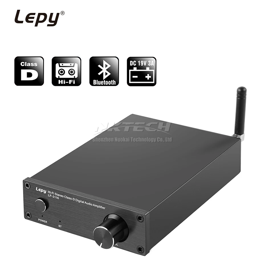 Lepy-مضخم صوت سيارة LP-3116 ، مشغل صوت رقمي ، بلوتوث ، hi-fi ، فئة D ، RMS 50W x 2 RCA ، تكنولوجيا التحويل التلقائي