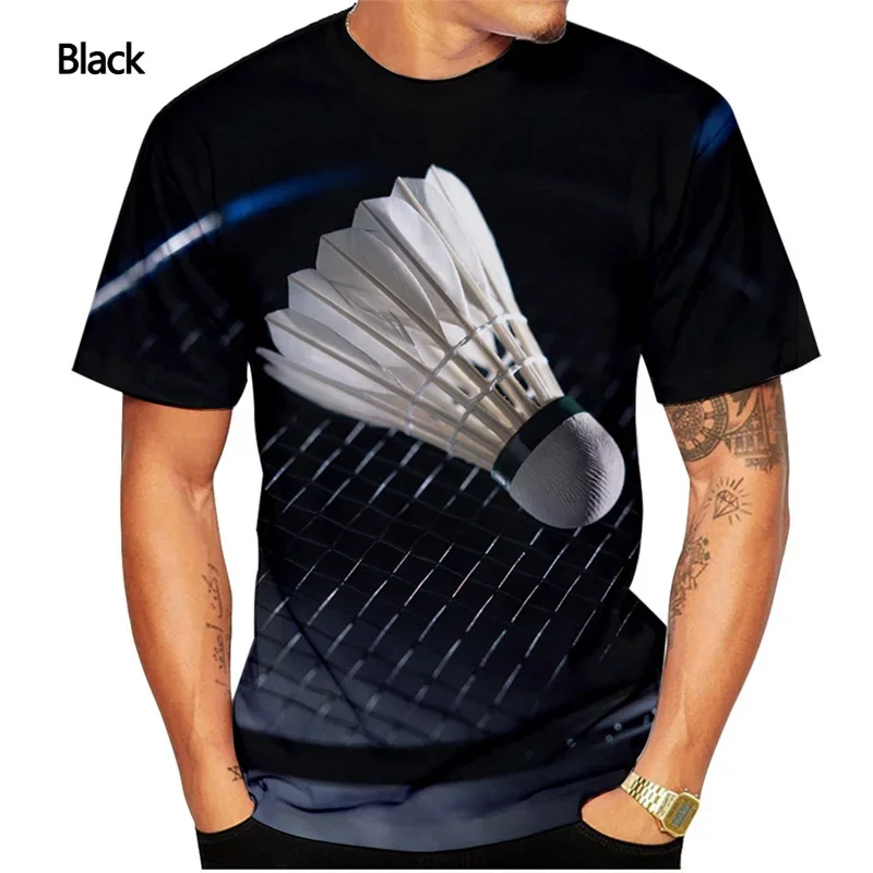 

Fashion Sports T-shirts for Men Kid Fashion Streetwear Gym Tee Shirt Tee 3D Indoor and Outdoor Sports Badminton Printing T Shirt