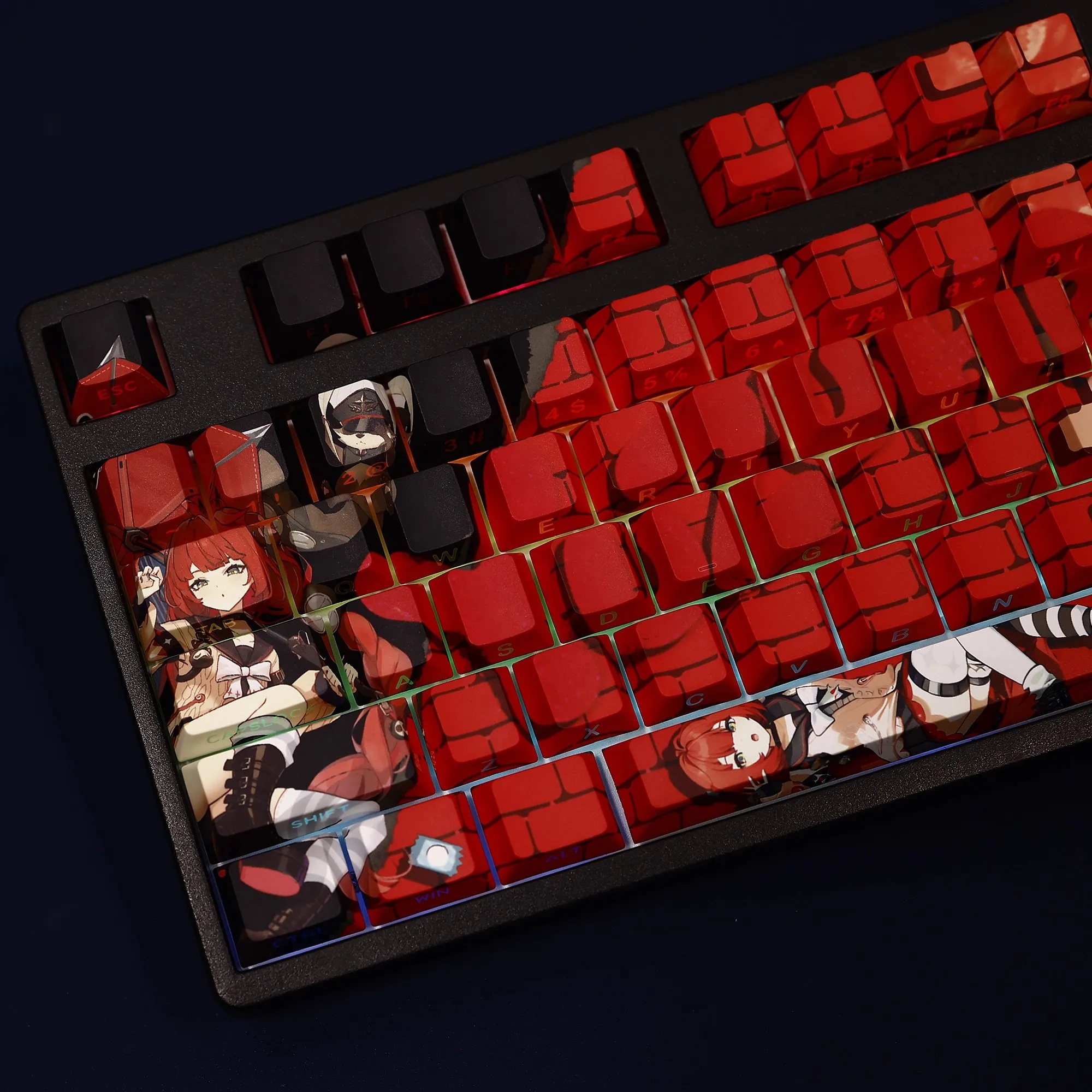 108 Keys/set Zenless Zone Zero Ukinami Yuzuha Keycap PBT Backlit Keycaps Cartoon Anime Key Caps For ANSI 61 87 104 108 Keyboards