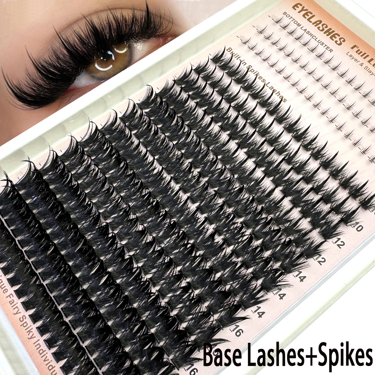 HBZGTLAD Wispy Lash Clusters with Spikes  Eyelash Clusters DIY D Curve Cluster Eyelash Extensions Full Spiky Individual Lashes