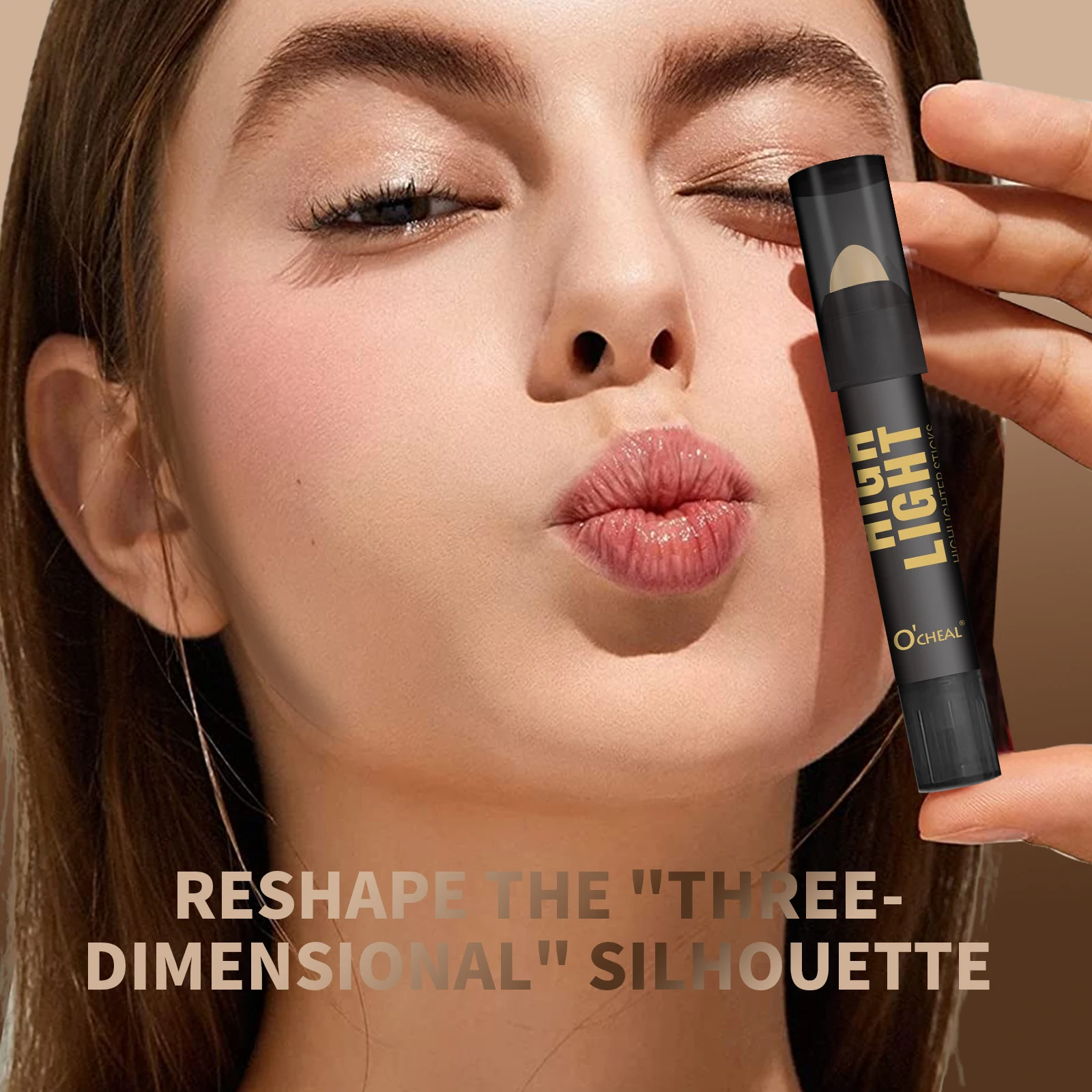 Professioneller Contour Stick Highlighter Concealer Seidenraupen-Nasenschatten-Make-up-Stift zur Gesichtsformung und Hervorhebung von Kosmetika