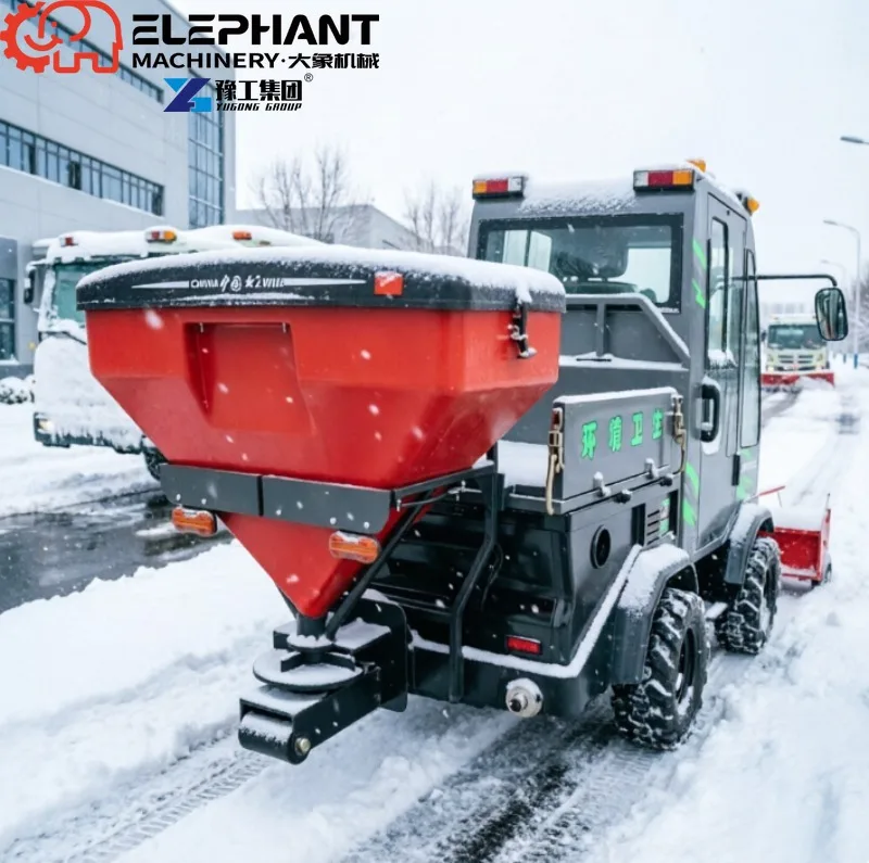 Industrial Park Heavy Duty Snow Sweeper, Full Time 4WD Twin Differentials with Hydraulic Hopper Lift & Arctic Heater