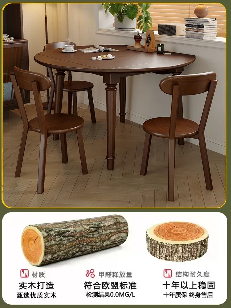 Picture 5: Chairs Set Foldable Dining Table Four Chairs American Log Square Table Variable round Table Home