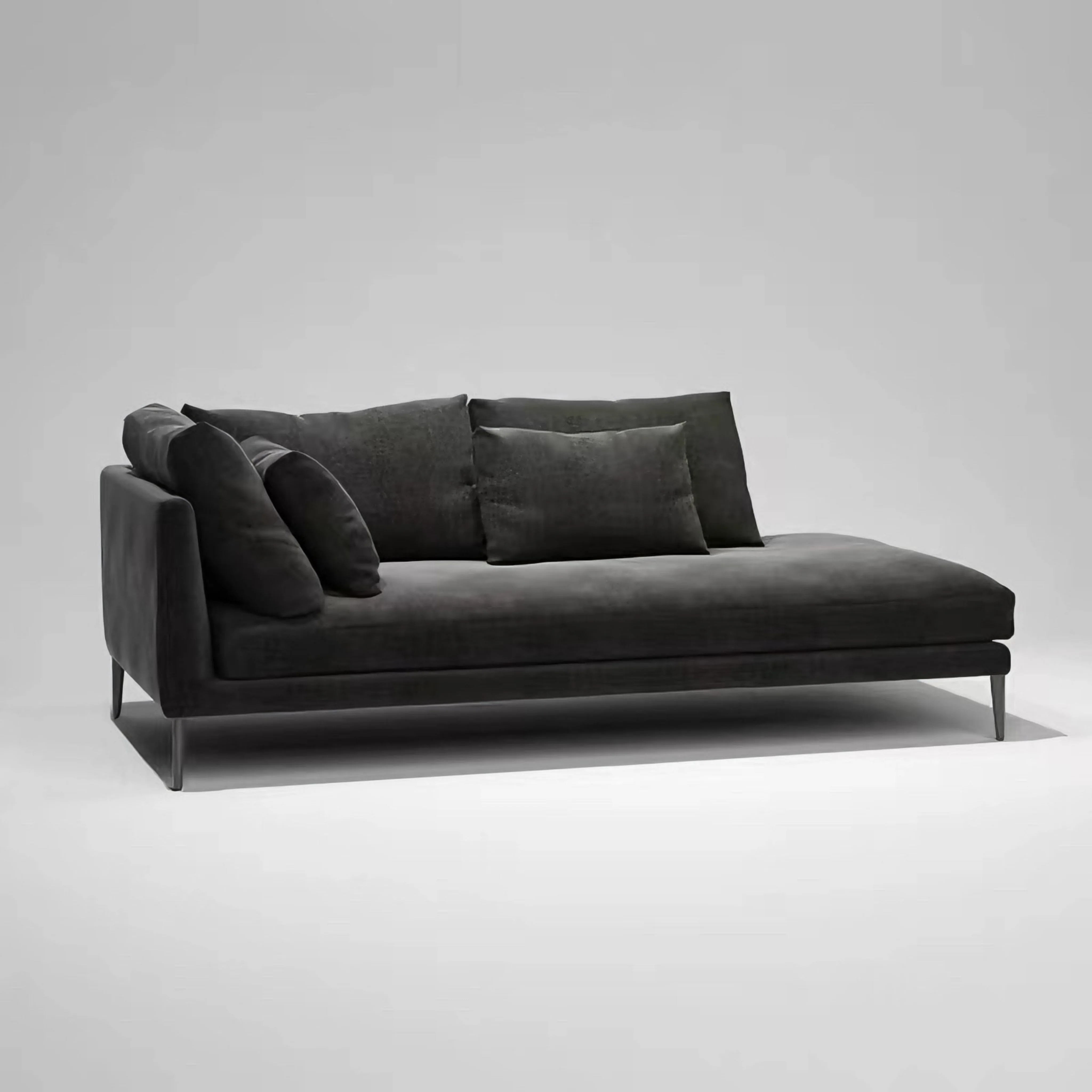 #Modern Minimalist One-Seater Chaise Lounge Sofa High-Density Foam Velvet Upholstered Durable No Assembly Apartment Hotel Villa