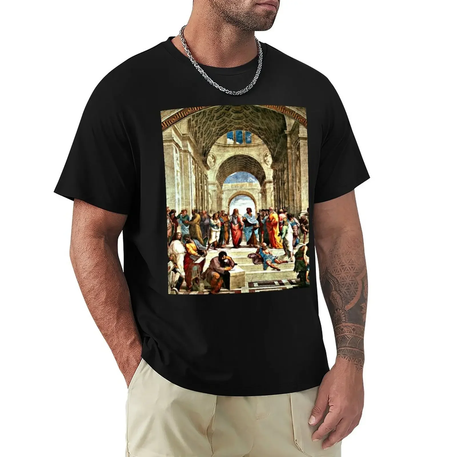 Raphael - School of Athens, 1511 T-Shirt plain plus size clothes slim fit t shirts for men