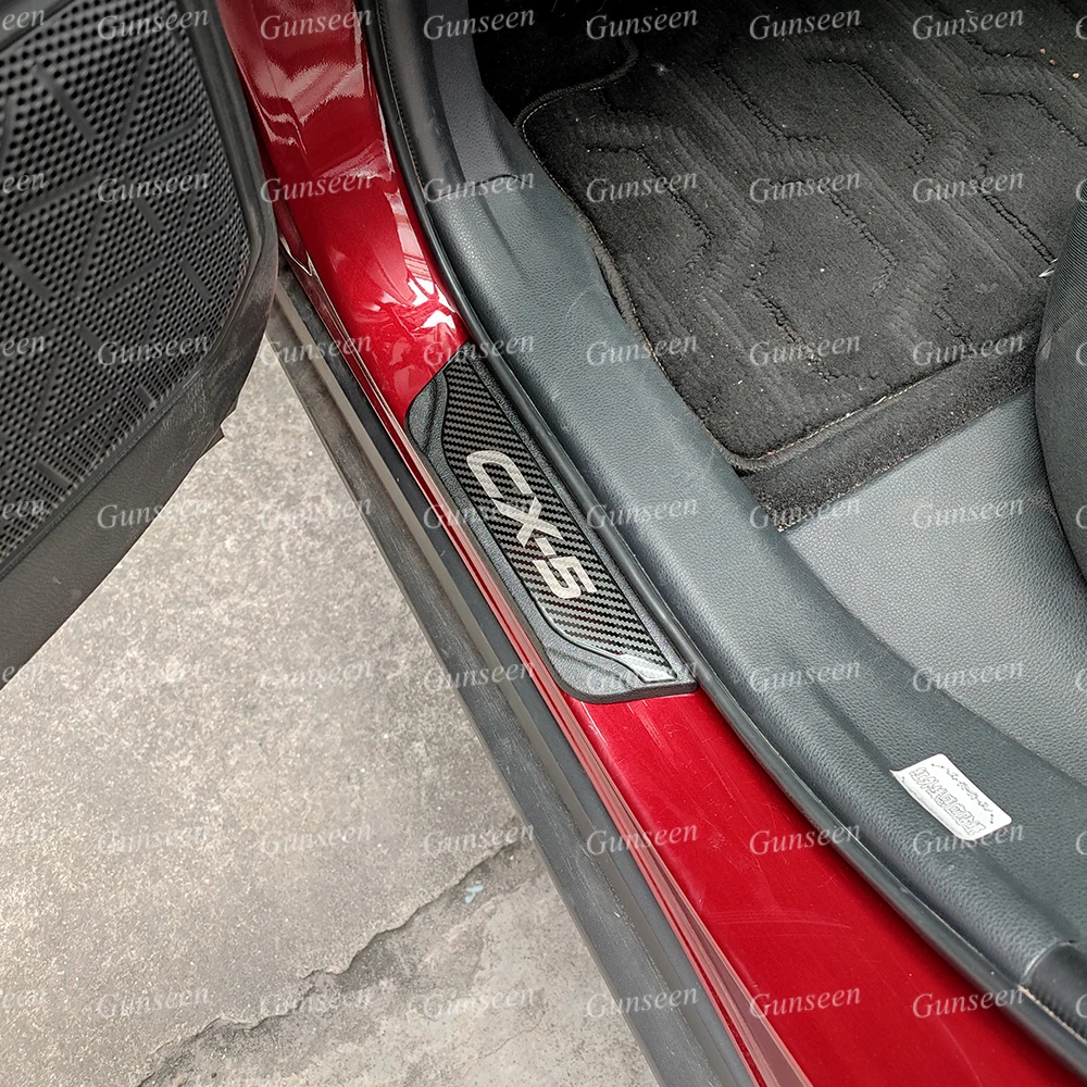 

For Mazda CX5 Door Sill Pedal Accessories Auto Threshold Protector Scuff Plate Car Sticker Trim Styling 2021 2011 2022 2016 2018